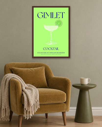 SENT Studio - Cocktail Poster No. 10 - dark oak frame in a room