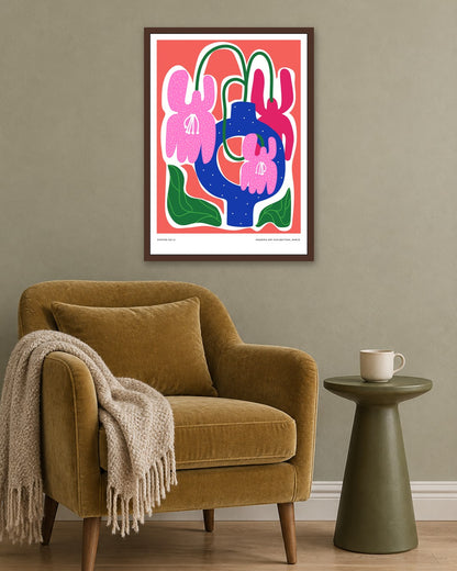 SENT Studio - Aesthetic Poster No. 11 - dark oak frame in a room