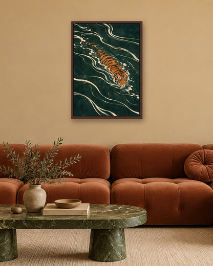 Gracie Cole - Night Swimmer - dark oak frame in a room