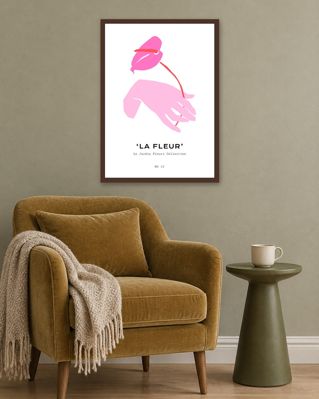 SENT Studio - Abstract Poster No. 36 - dark oak frame in a room