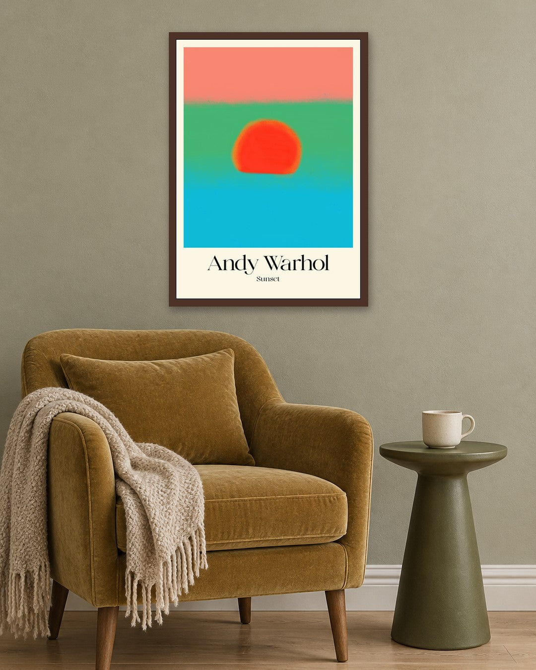 SENT Studio - Sunset Emerald - dark oak frame in a room