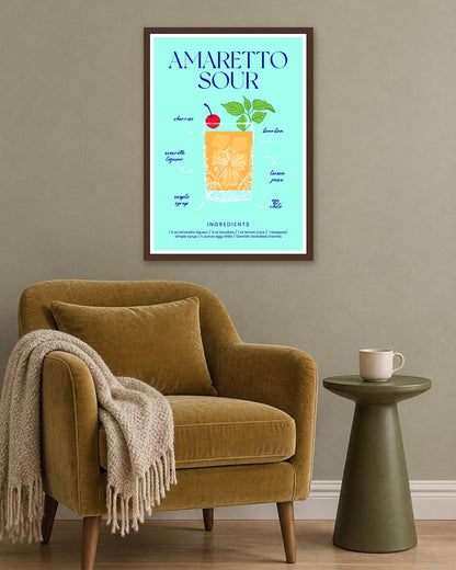 SENT Studio - Cocktail Poster No. 49 - dark oak frame in a room