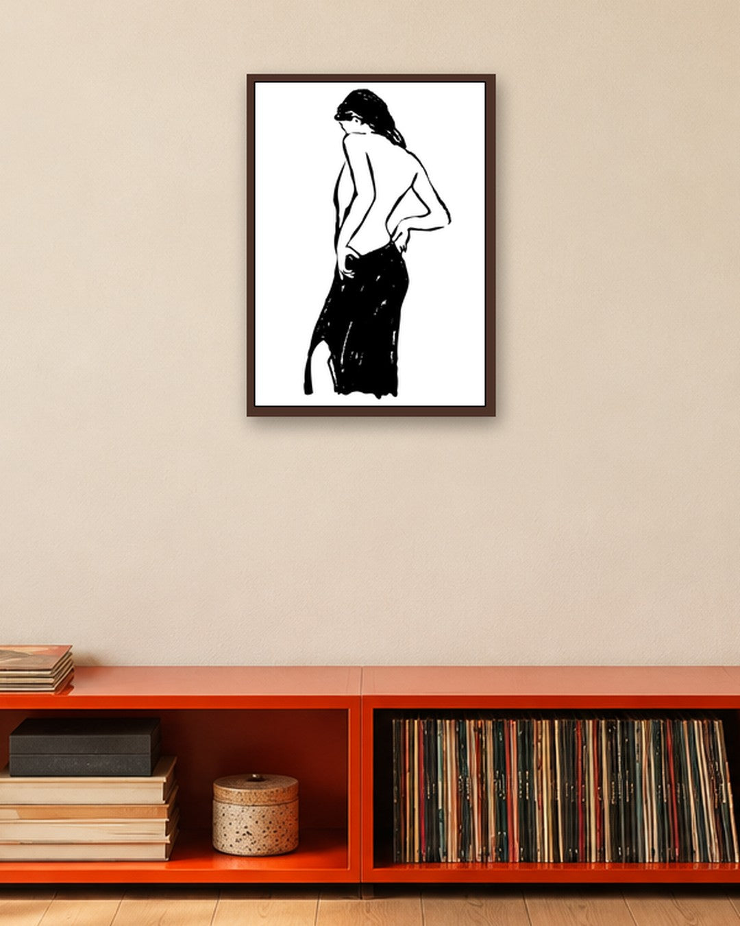 SENT Studio - Dancing Poster No. 50 - dark oak frame in a room