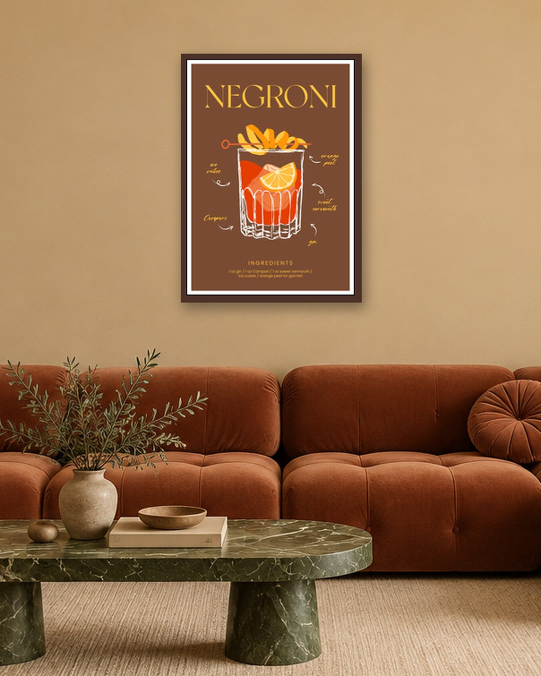 SENT Studio - Cocktail Poster No. 41 - dark oak frame in a room