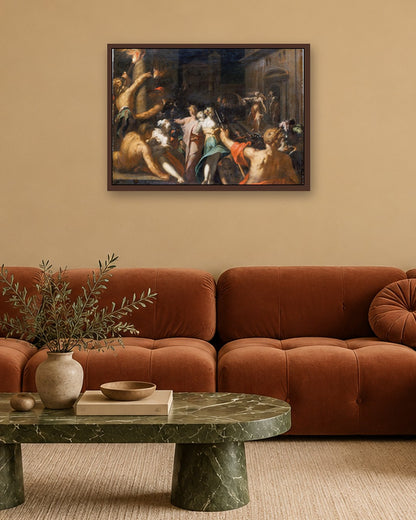 Renaissance Masters - The Battle of the Centaurs - dark oak frame in a room