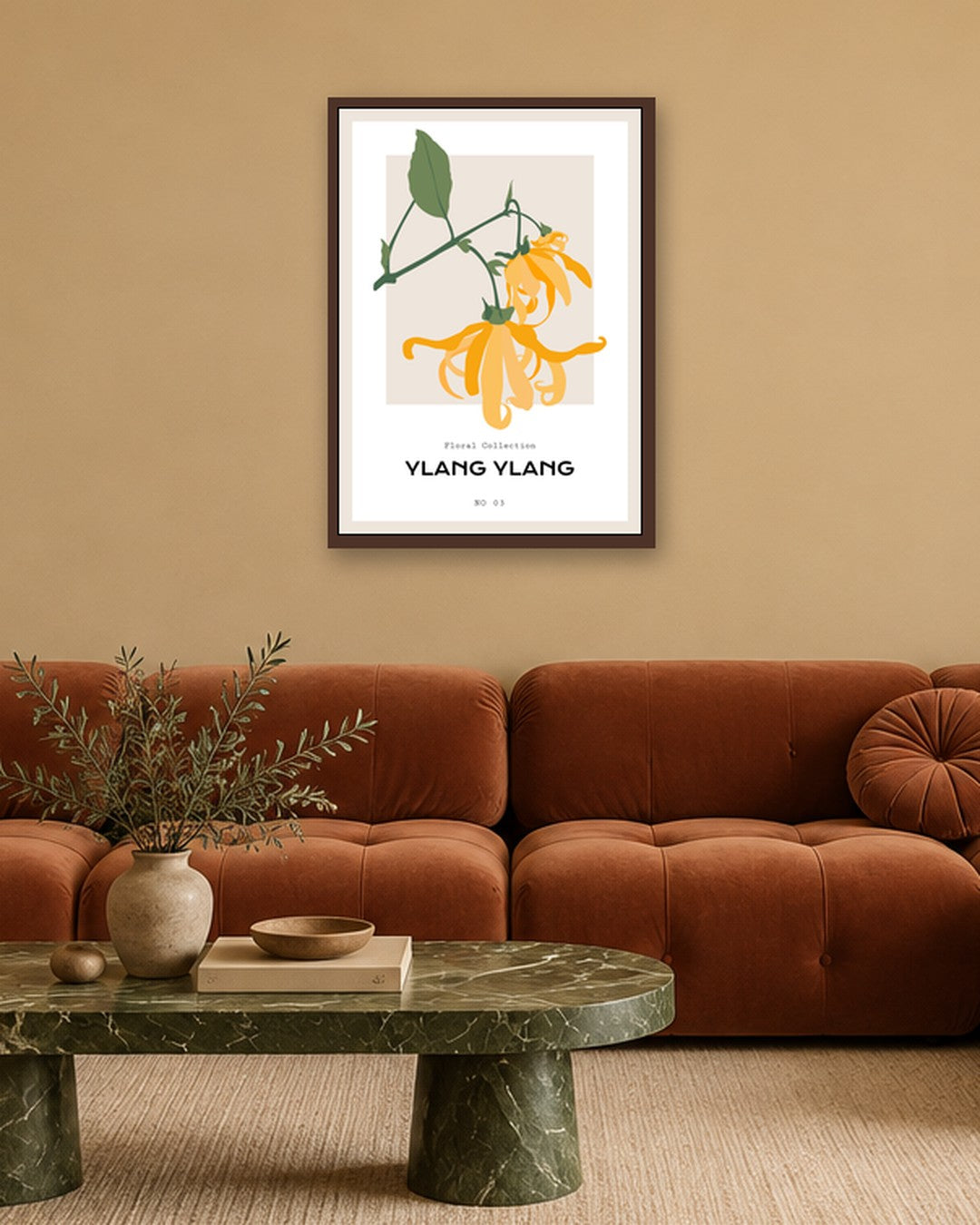 SENT Studio - Botanical Poster No. 67 - dark oak frame in a room