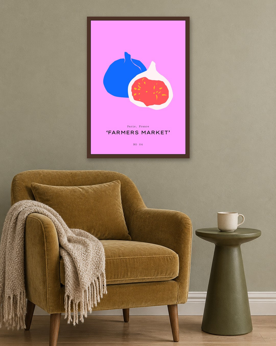 SENT Studio - Abstract Poster No. 18 - dark oak frame in a room