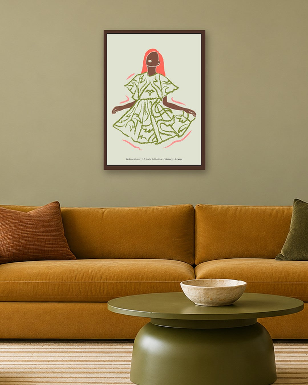SENT Studio - Blooming Flowers Poster No. 57 - dark oak frame in a room