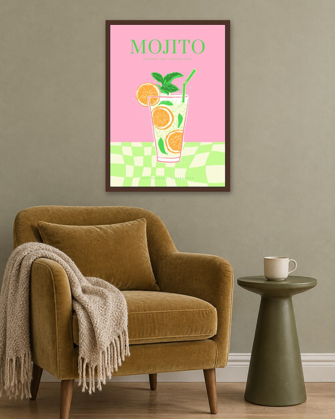 SENT Studio - Cravings Poster No. 3 - dark oak frame in a room