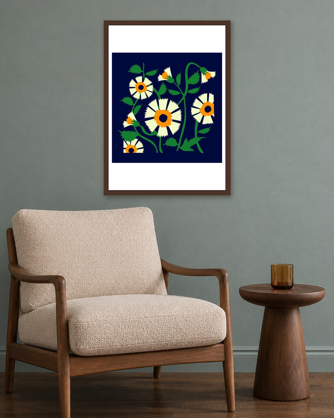 SENT Studio - Artistic Poster No. 31 - dark oak frame in a room