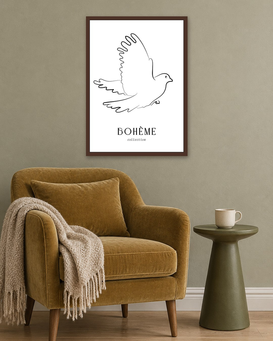 SENT Studio - Bohemian Poster No. 20 - dark oak frame in a room