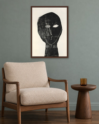 SENT Studio - Monochrome Form No. 146 - dark oak frame in a room