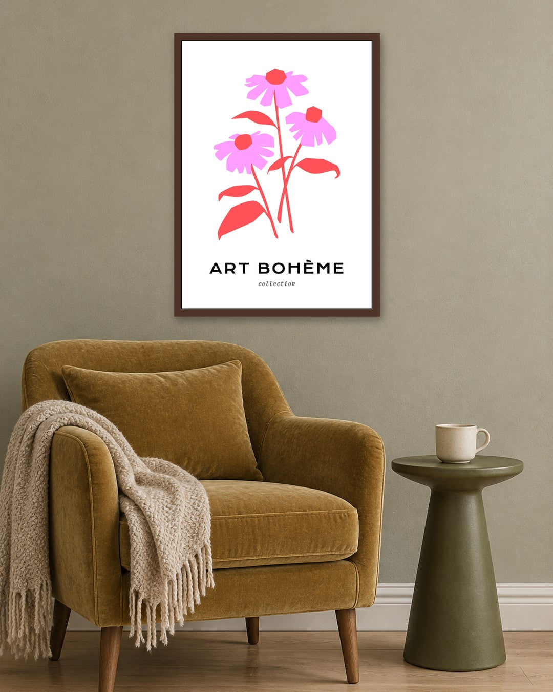 SENT Studio - Abstract Poster No. 43 - dark oak frame in a room