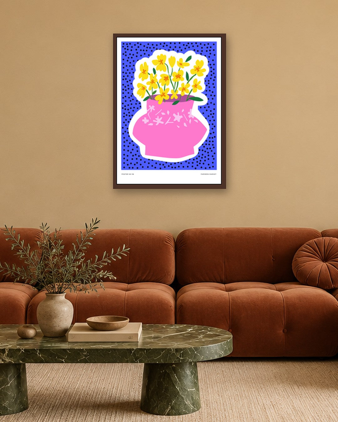 SENT Studio - Aesthetic Poster No. 38 - dark oak frame in a room