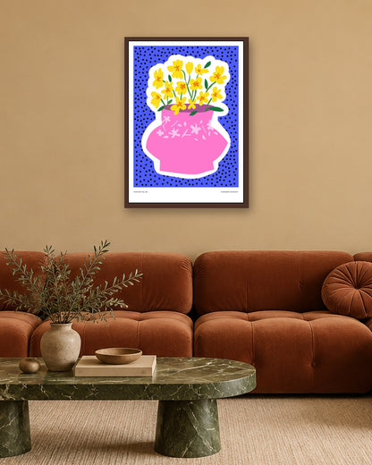 SENT Studio - Aesthetic Poster No. 38 - dark oak frame in a room