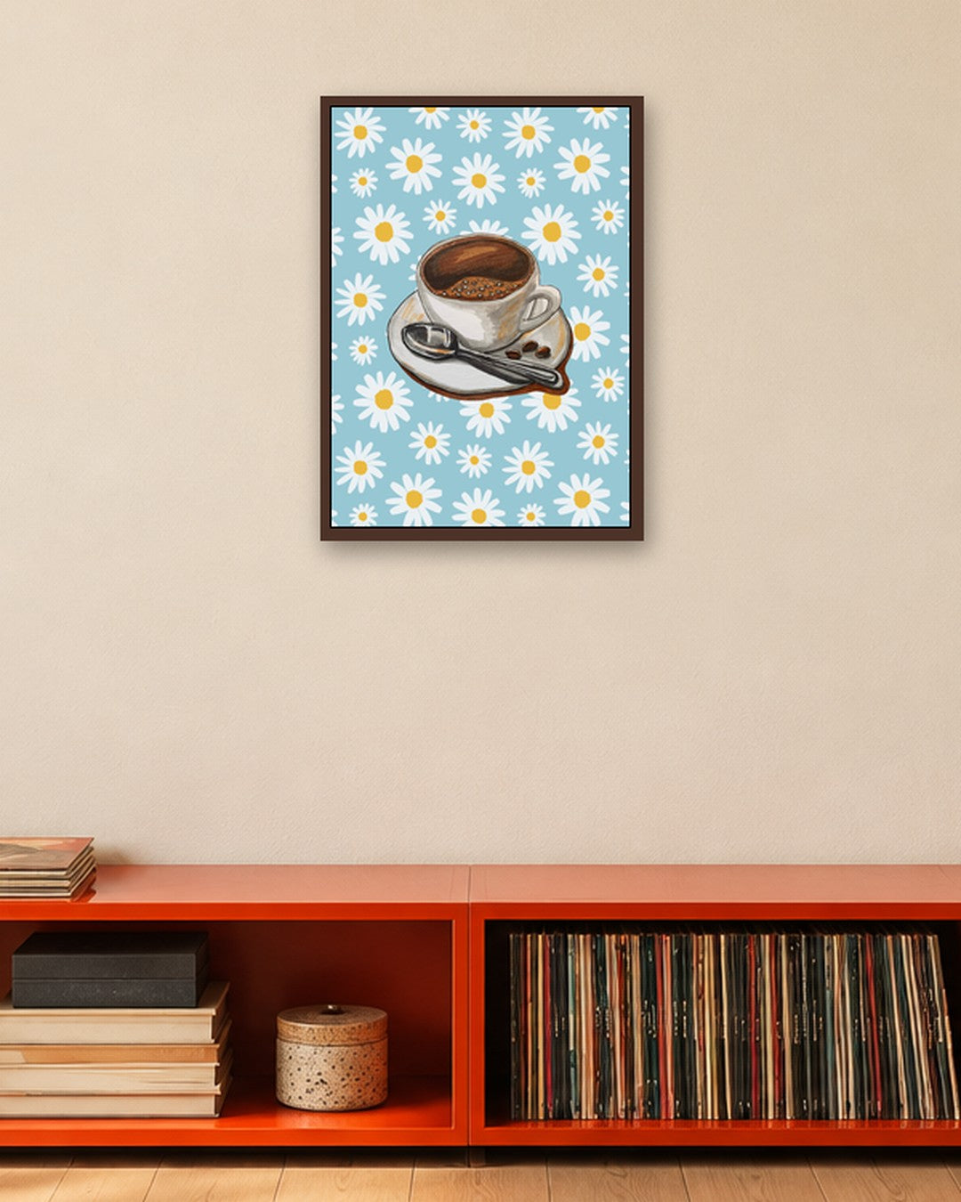 SENT Studio - Daisy Coffee - dark oak frame in a room