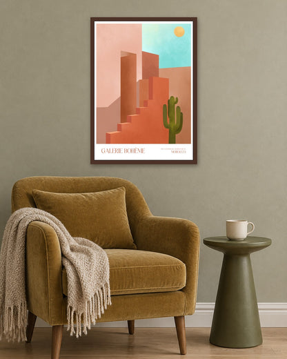 SENT Studio - Terracotta Stairway - dark oak frame in a room