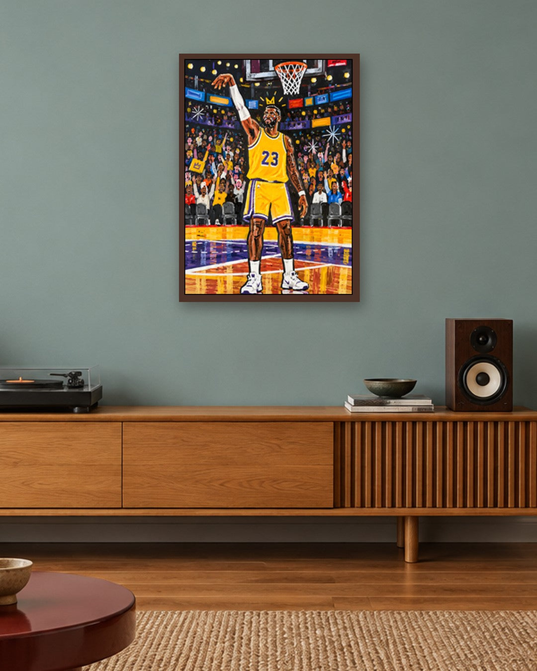 John Smart - Court Vision - dark oak frame in a room