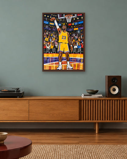 John Smart - Court Vision - dark oak frame in a room