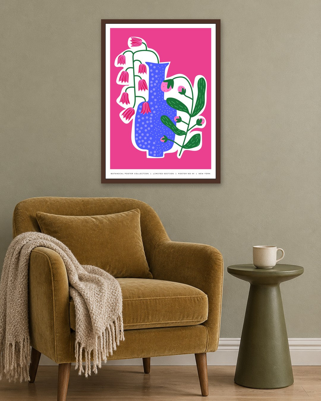 SENT Studio - Aesthetic Poster No. 44 - dark oak frame in a room