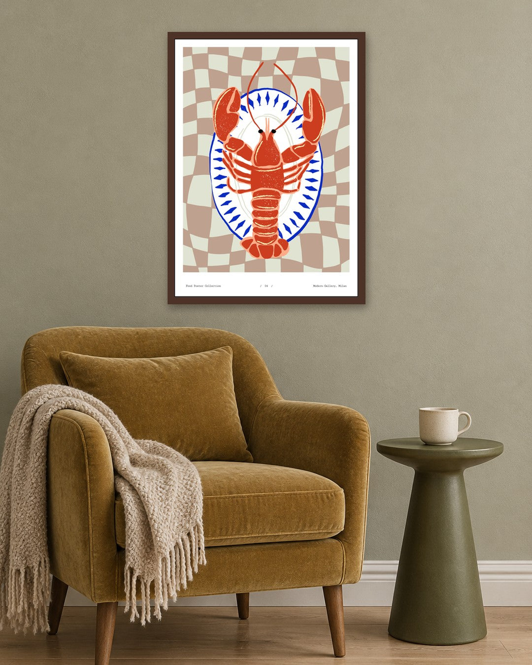 SENT Studio - Cravings Poster No. 4 - dark oak frame in a room