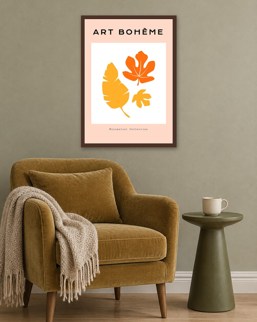 SENT Studio - Abstract Poster No. 65 - dark oak frame in a room