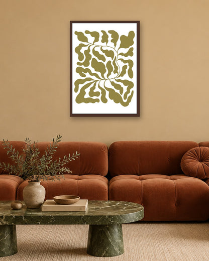 SENT Studio - Blooming Flowers Poster No. 38 - dark oak frame in a room