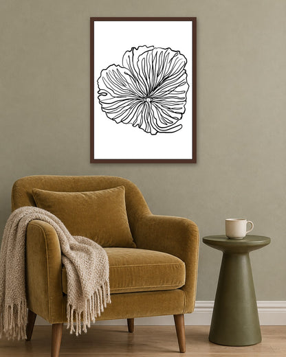 SENT Studio - Blooming Flowers Poster No. 30 - dark oak frame in a room