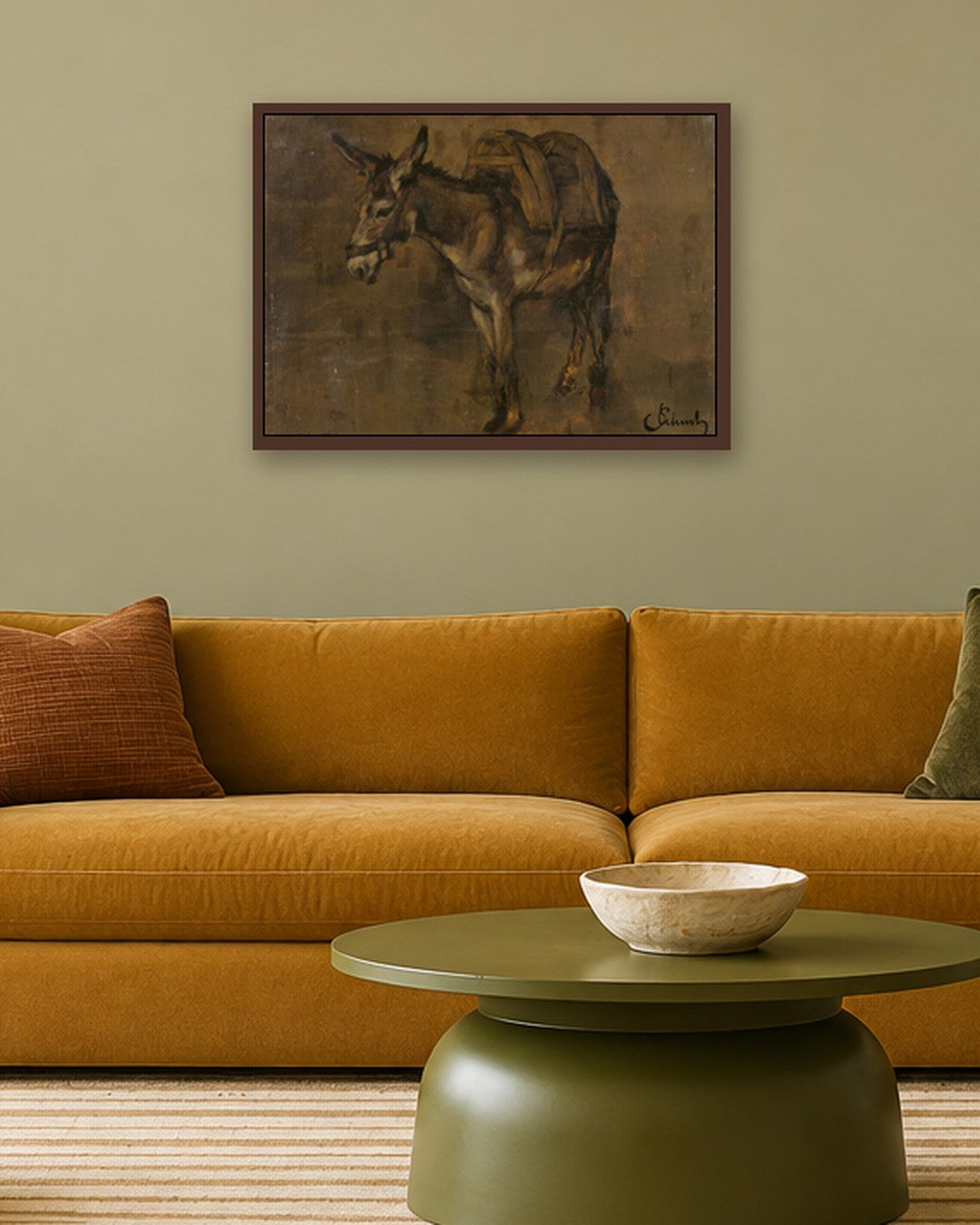 Carl Schuch - Donkey - dark oak frame in a room