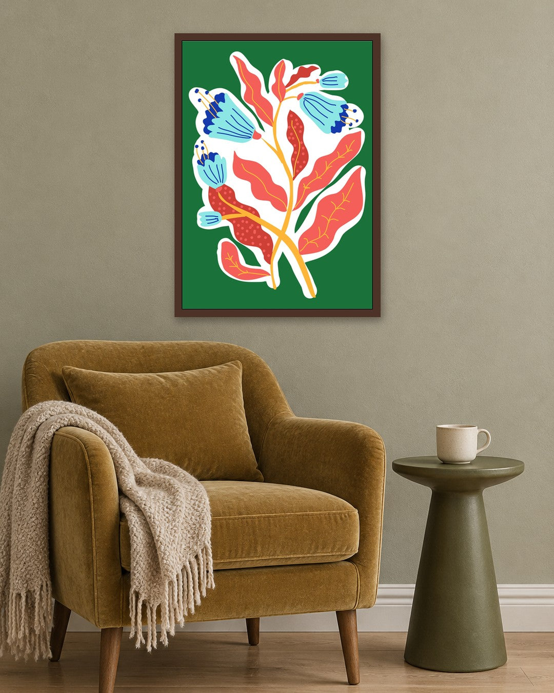 SENT Studio - Aesthetic Poster No. 46 - dark oak frame in a room