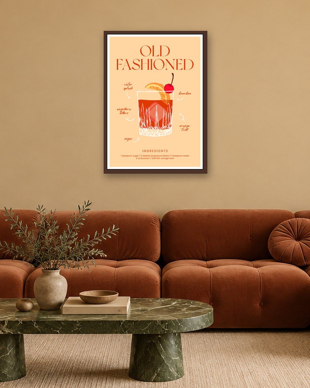 SENT Studio - Cocktail Poster No. 45 - dark oak frame in a room