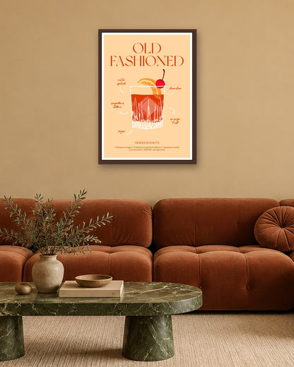 SENT Studio - Cocktail Poster No. 45 - dark oak frame in a room