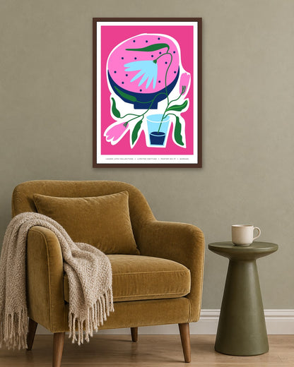 SENT Studio - Aesthetic Poster No. 37 - dark oak frame in a room