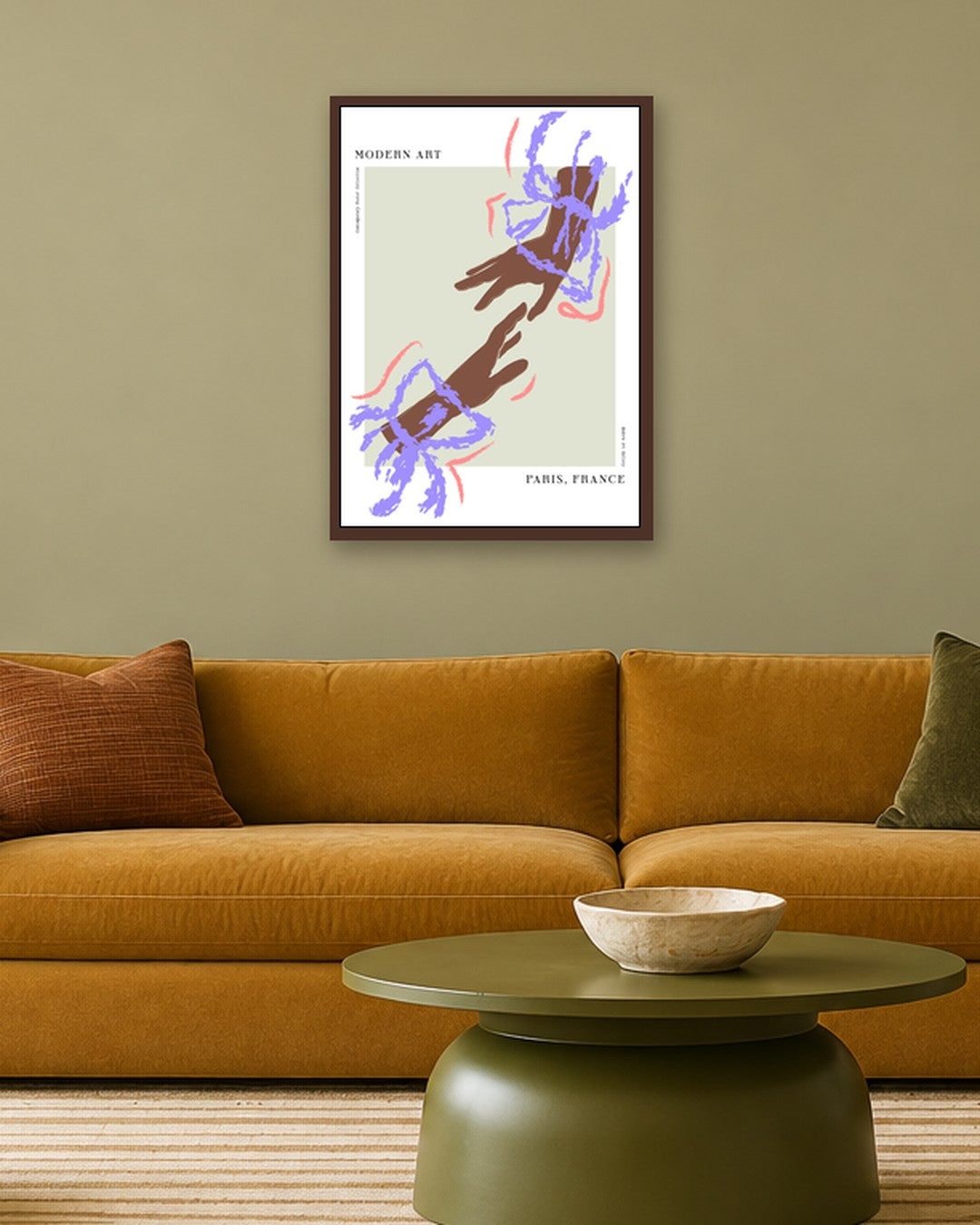 SENT Studio - Blooming Flowers Poster No. 33 - dark oak frame in a room