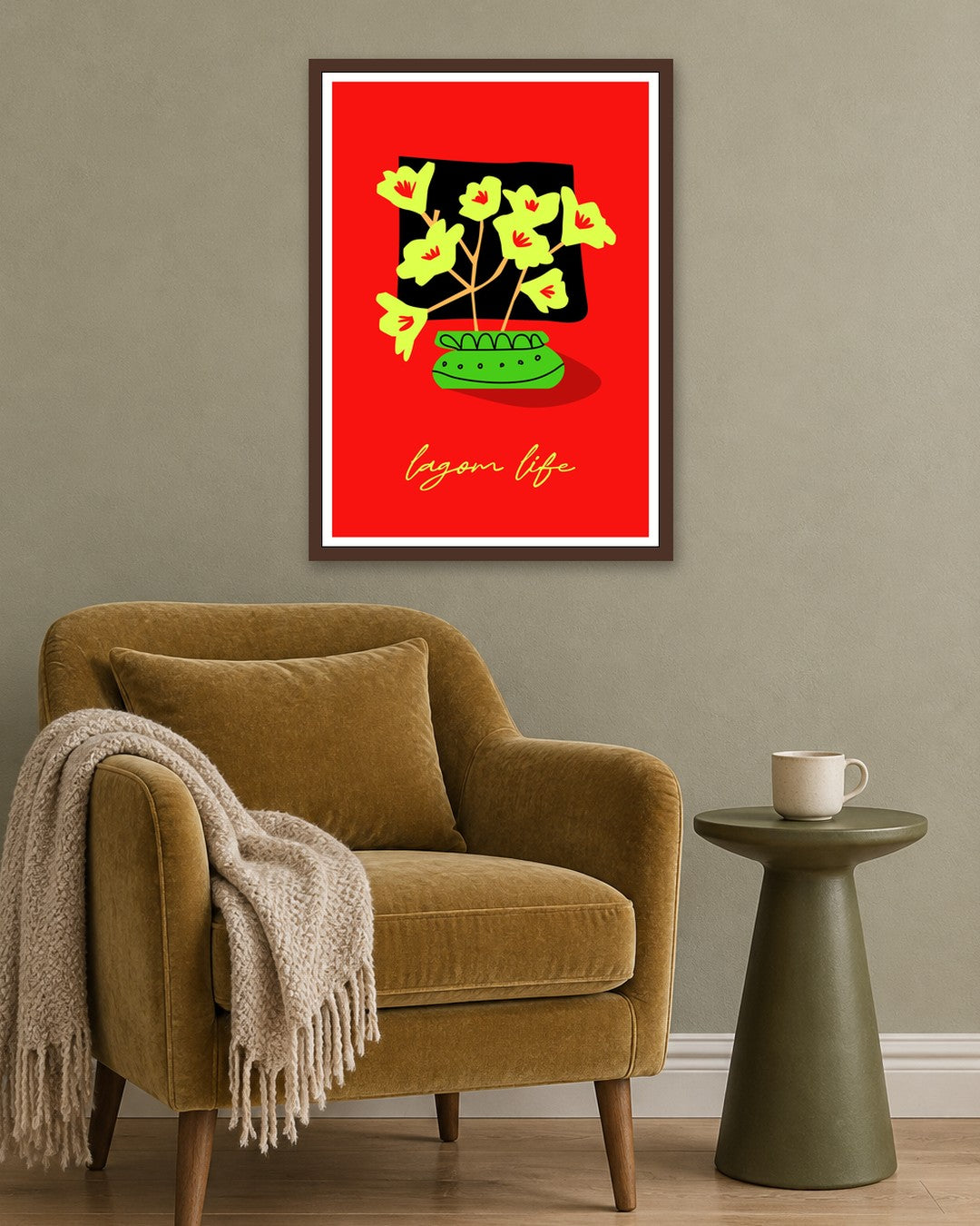 SENT Studio - Artistic Poster No. 19 - dark oak frame in a room