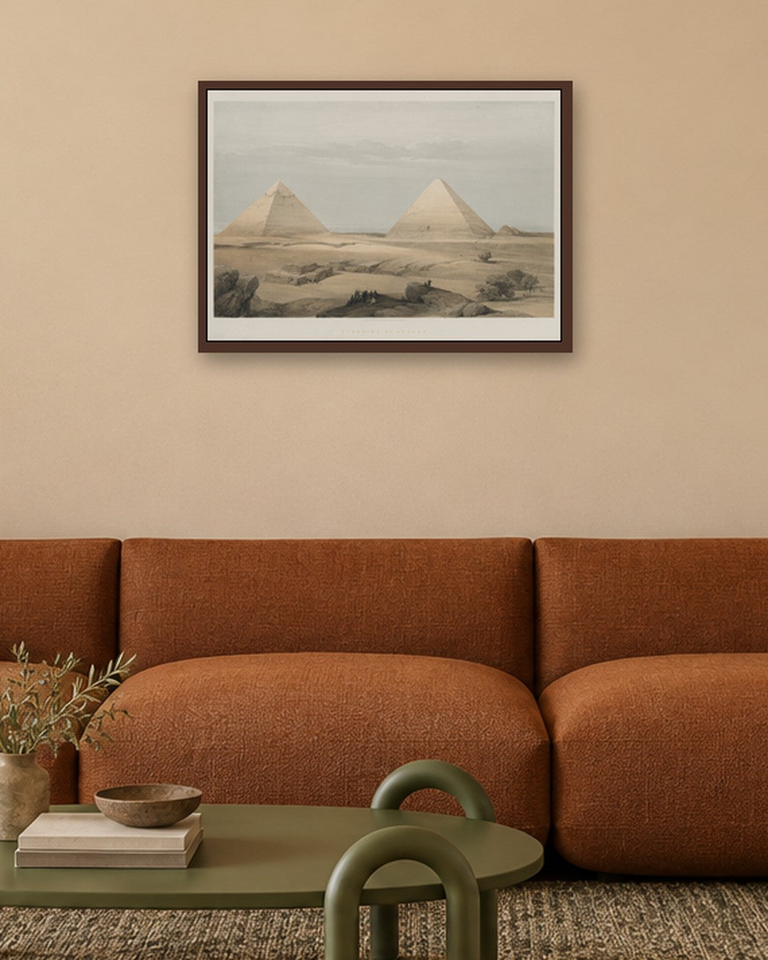 Louis Haghe - Egypt and Nubia, Volume II: Pyramids of Geezeh - dark oak frame in a room