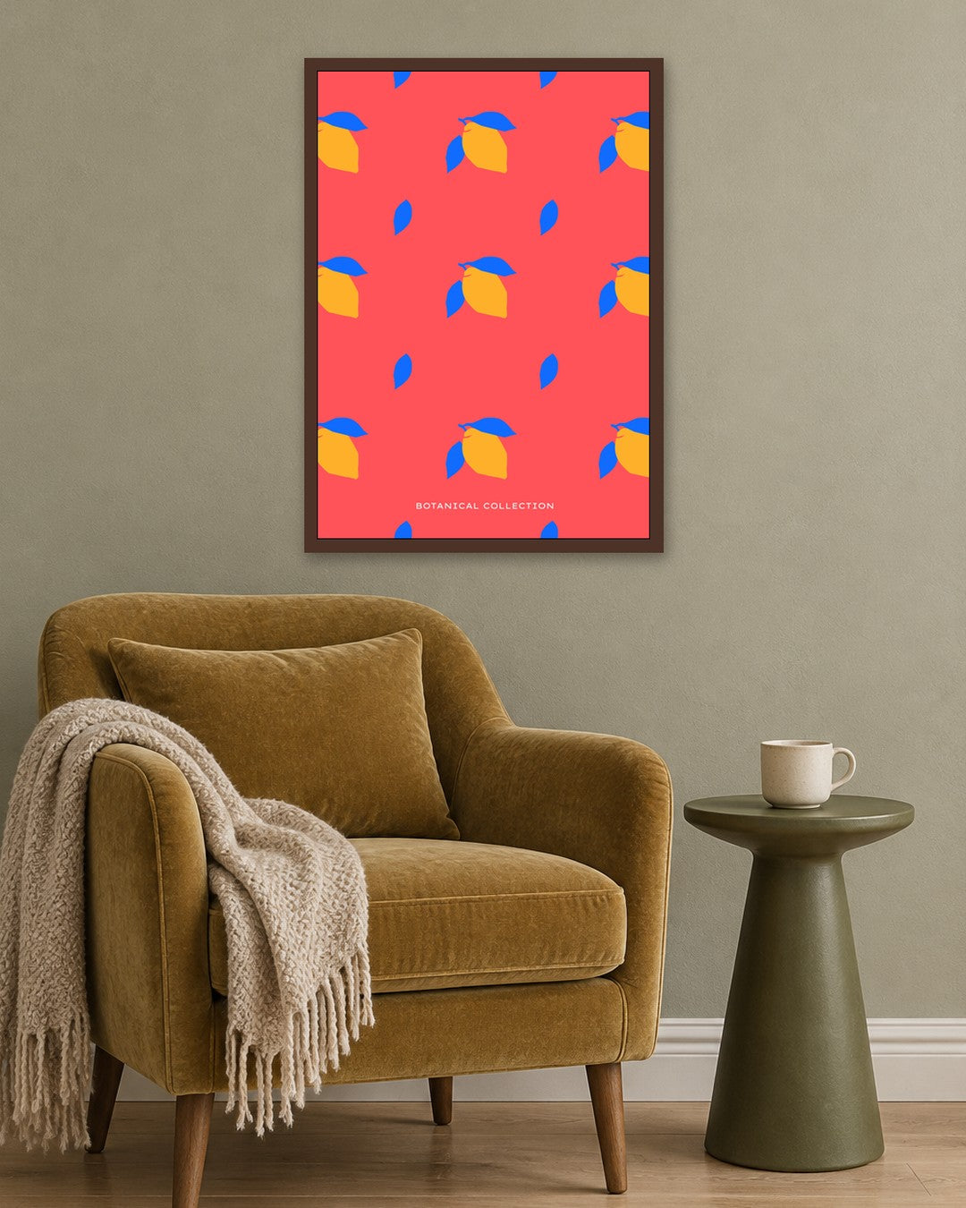 SENT Studio - Abstract Poster No. 49 - dark oak frame in a room