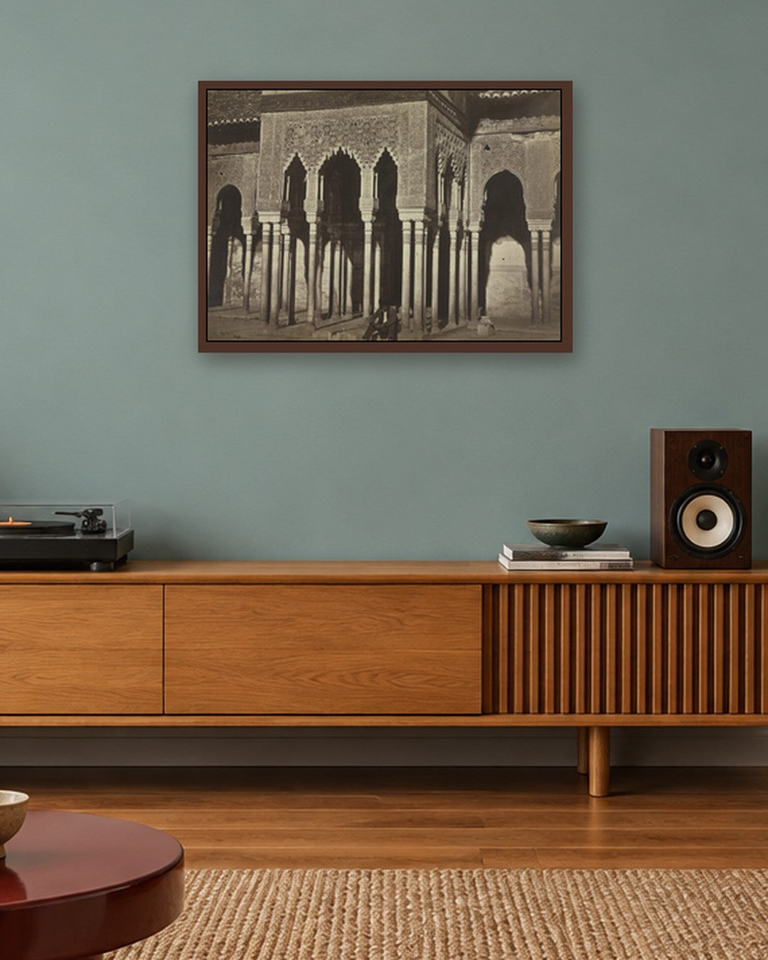 Charles Clifford - Courtyard, Alhambra - dark oak frame in a room