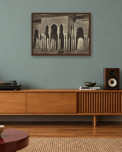 Charles Clifford - Courtyard, Alhambra - dark oak frame in a room