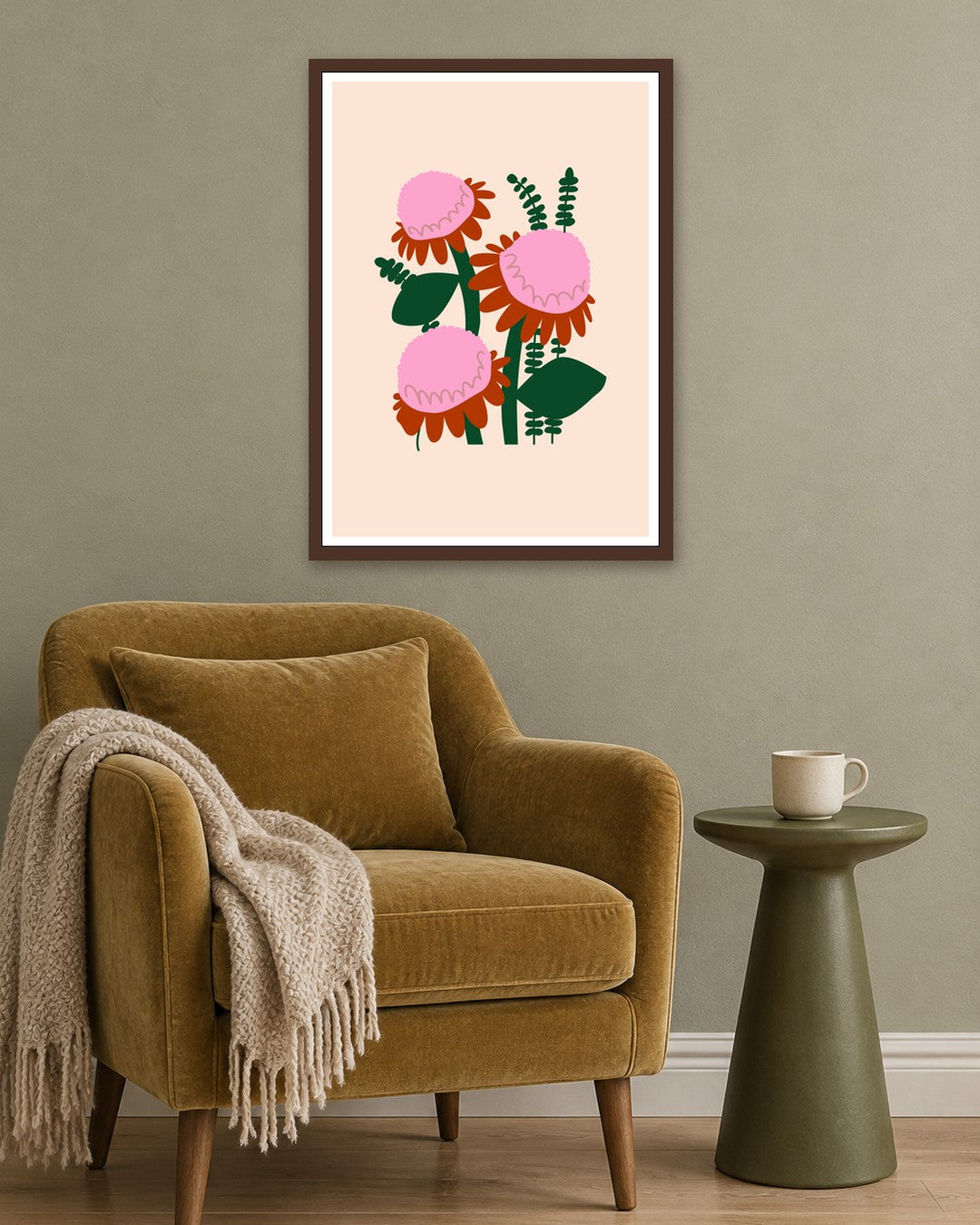 SENT Studio - Artistic Poster No. 40 - dark oak frame in a room