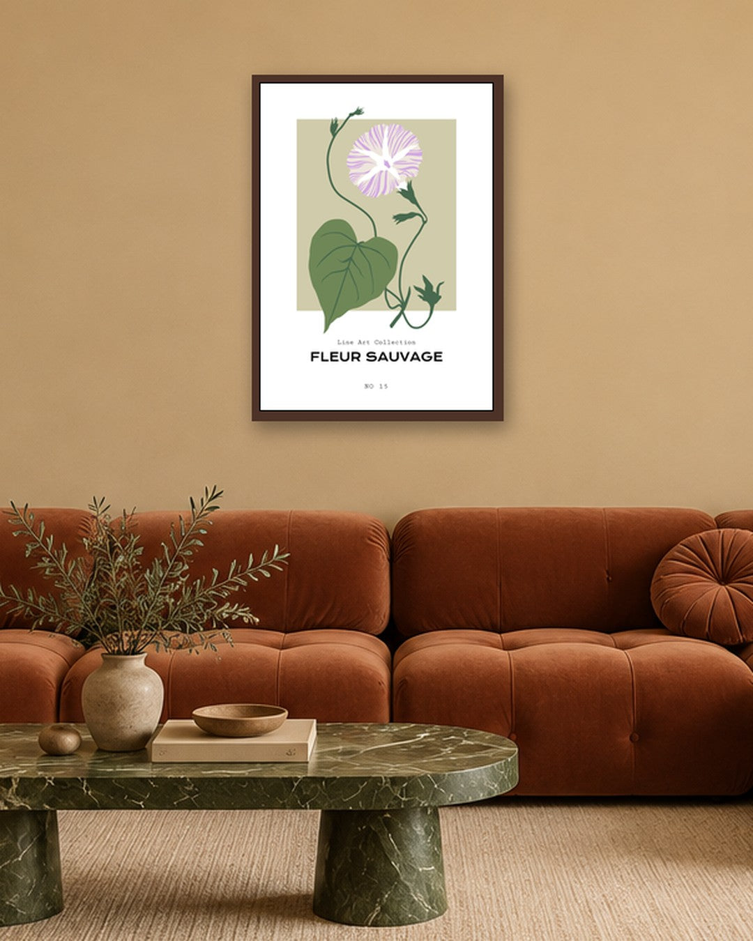 SENT Studio - Botanical Poster No. 50 - dark oak frame in a room