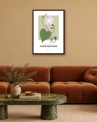 SENT Studio - Botanical Poster No. 50 - dark oak frame in a room