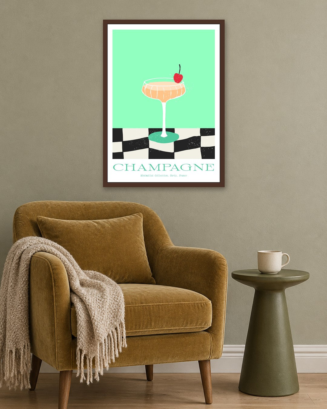 SENT Studio - Cravings Poster No. 25 - dark oak frame in a room