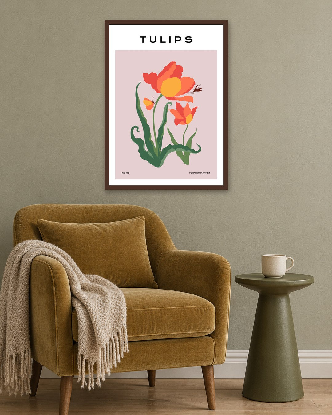 SENT Studio - Botanical Poster No. 5 - dark oak frame in a room