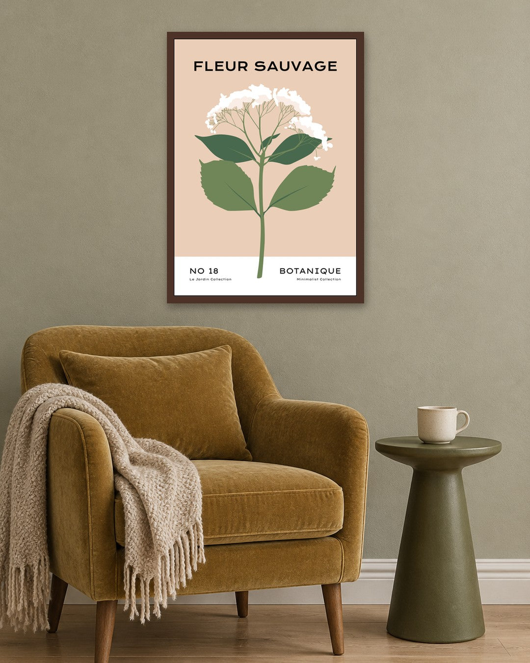 SENT Studio - Botanical Poster No. 36 - dark oak frame in a room