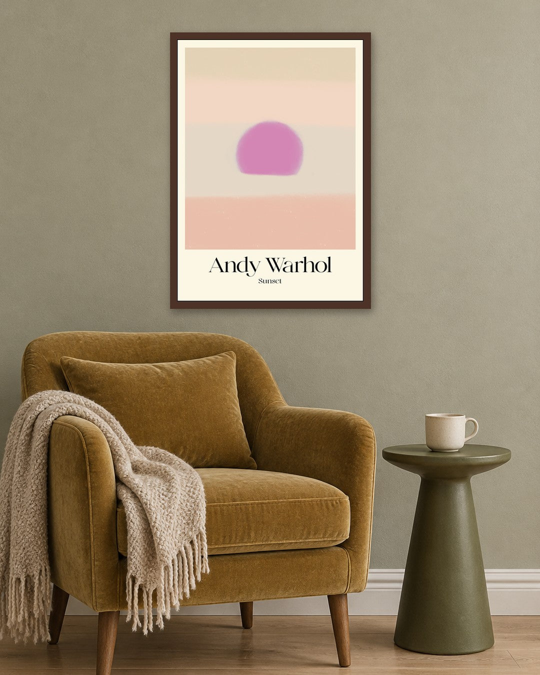 SENT Studio - Sunset Lilac - dark oak frame in a room