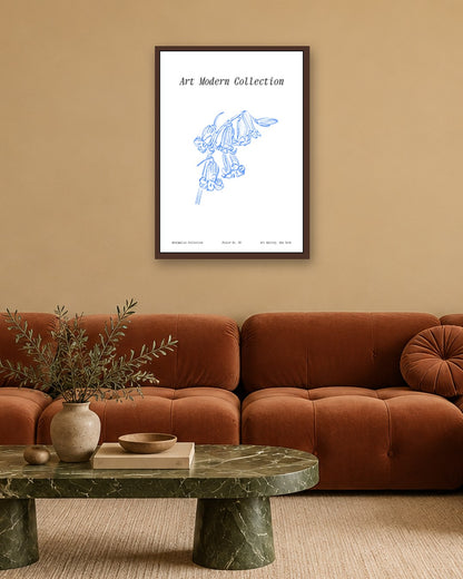 SENT Studio - Blooming Flowers Poster No. 36 - dark oak frame in a room