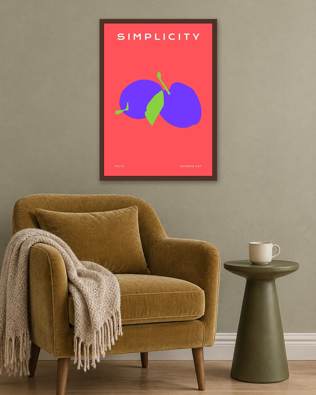 SENT Studio - Abstract Poster No. 63 - dark oak frame in a room