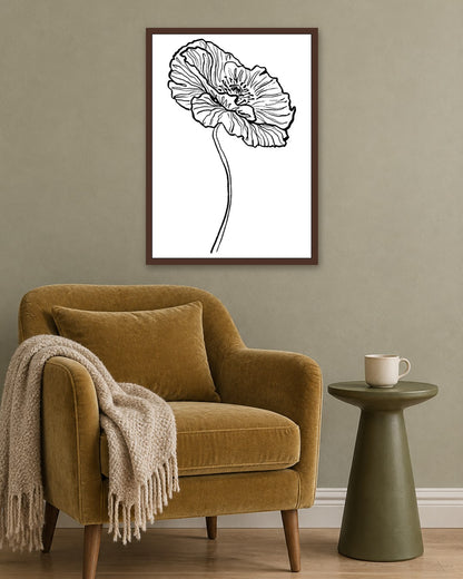 SENT Studio - Blooming Flowers Poster No. 7 - dark oak frame in a room
