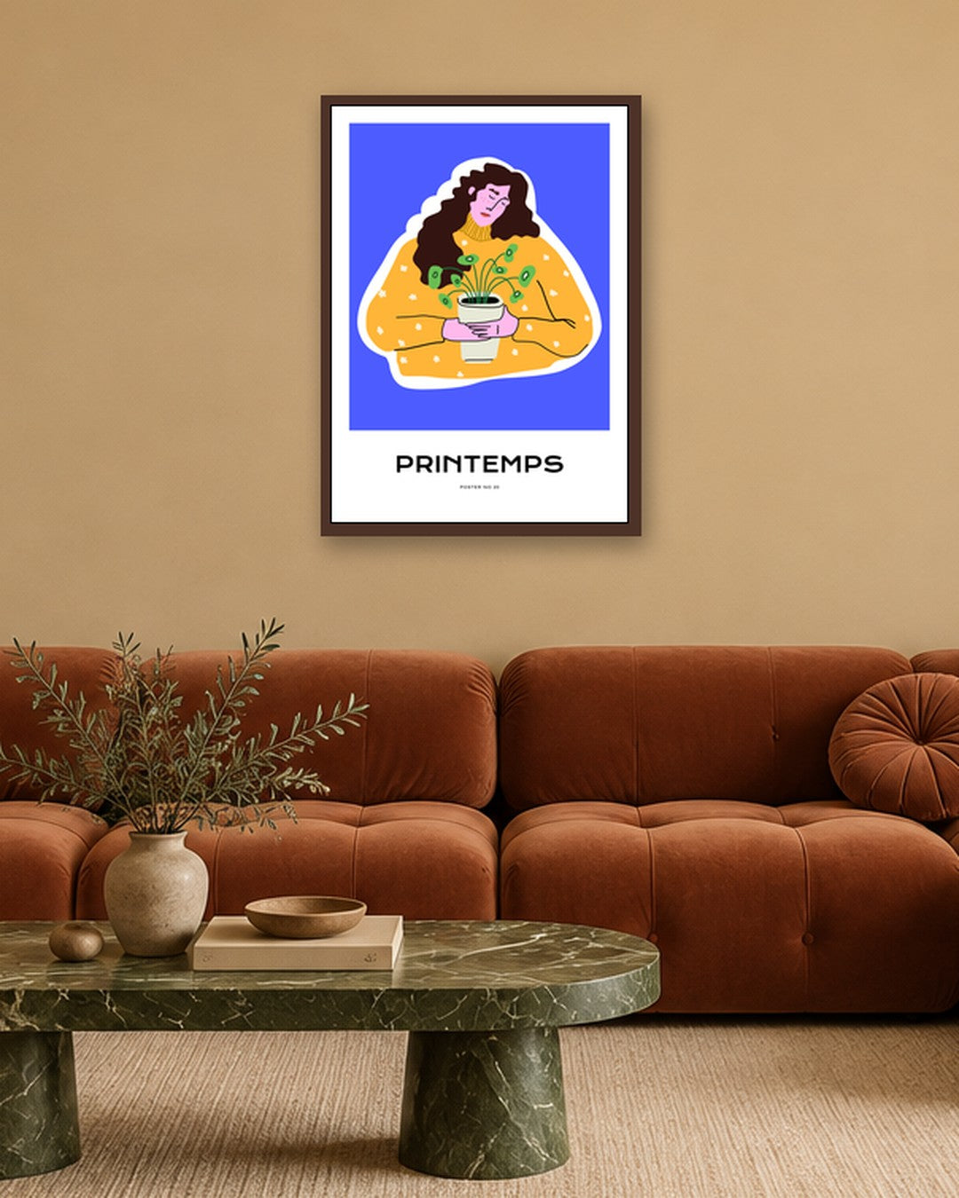 SENT Studio - Aesthetic Poster No. 20 - dark oak frame in a room
